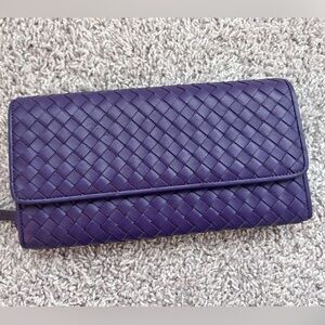 Calfleather handwoven convertible clutch
